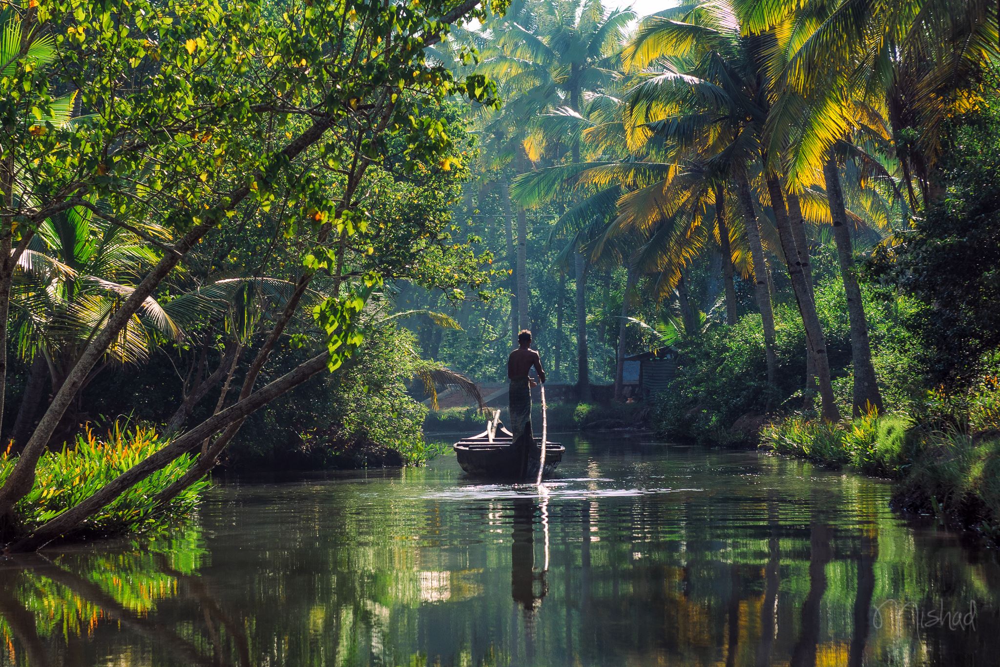 View of Kollam island Mundro thuruthu